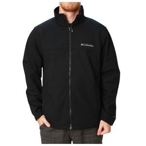 Columbia Mens Mt. Village Softshell Black Zip Up Windbreaker Jacket Sz S Zip up